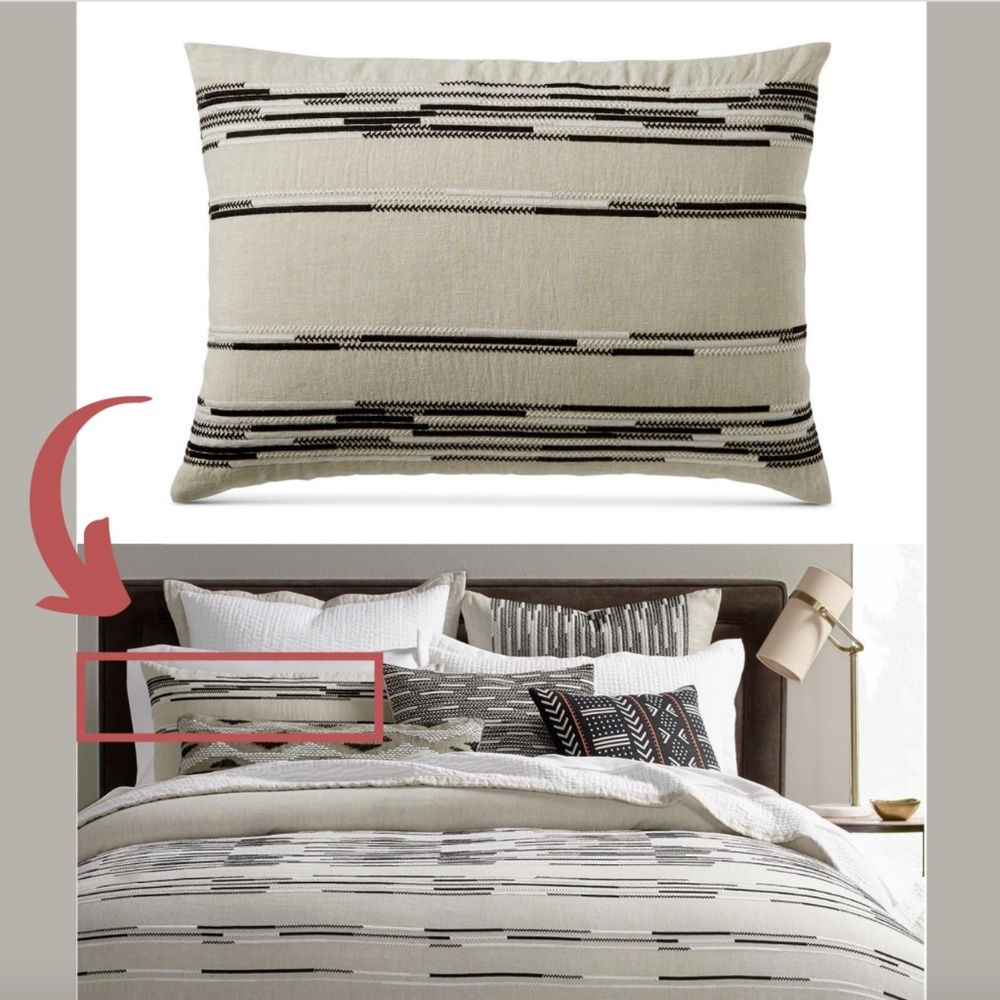 NIB $135 Hotel Collection Global Stripe‎ (1) Linen Standard Sham #238